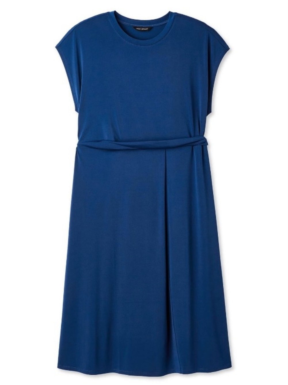 Lane Bryant Blue Knit Midi Dress with Self-Tie Waist
